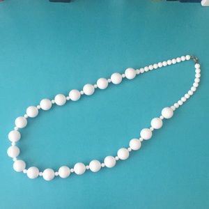 White Chunky Beaded Necklace